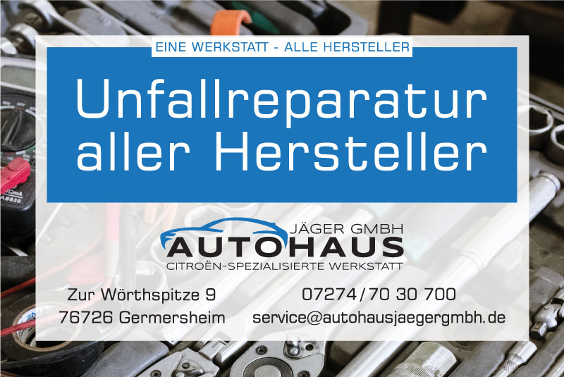 Autohaus Jäger GmbH Werkstatt Anzeige